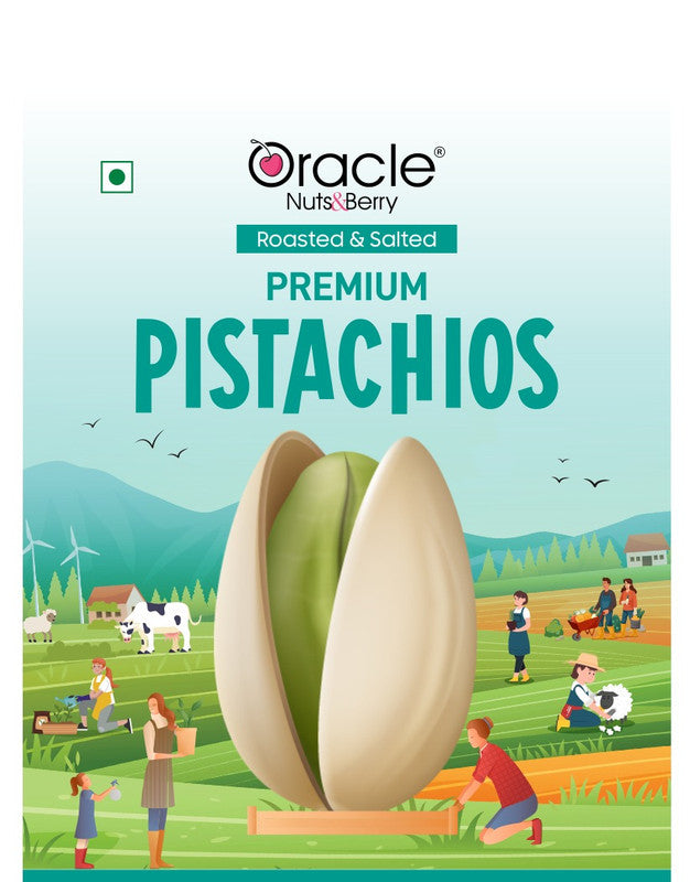 Oracle Premium Roasted & Salted Pistachios Healthy Dry Fruits Snack (250gm)
