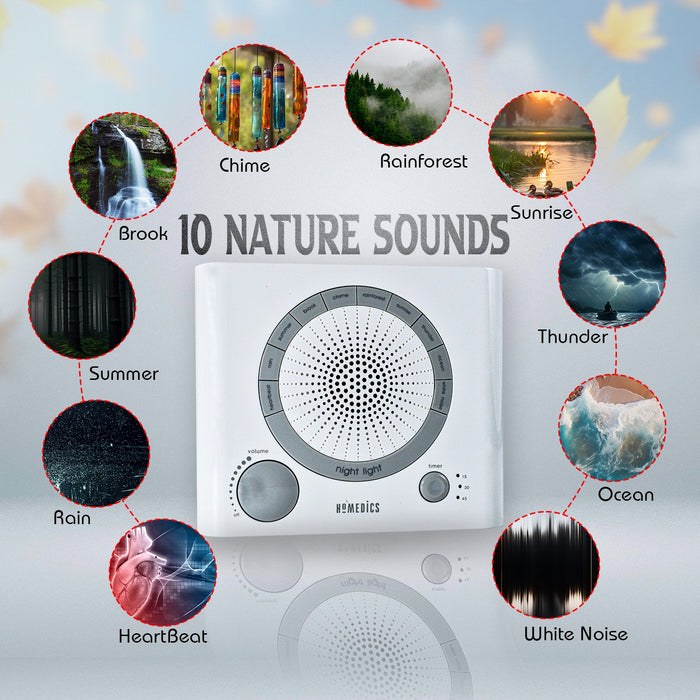 6574 Sleep Therapy Noise Sound Therapy Machine with 8 High-Fidelity Soothing Sleeping , Anxiety , Stress Natural Sounds, Battery or Adaptor Charging Options, 3 Auto-Off Timer Option