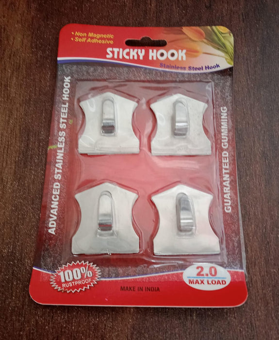 Self- Adhesive Hooks, Heavy Duty Wall Hooks Hangers Stainless Steel Waterproof Sticky Hooks for Hanging Robe Coat Towel Kitchen Bathroom and.