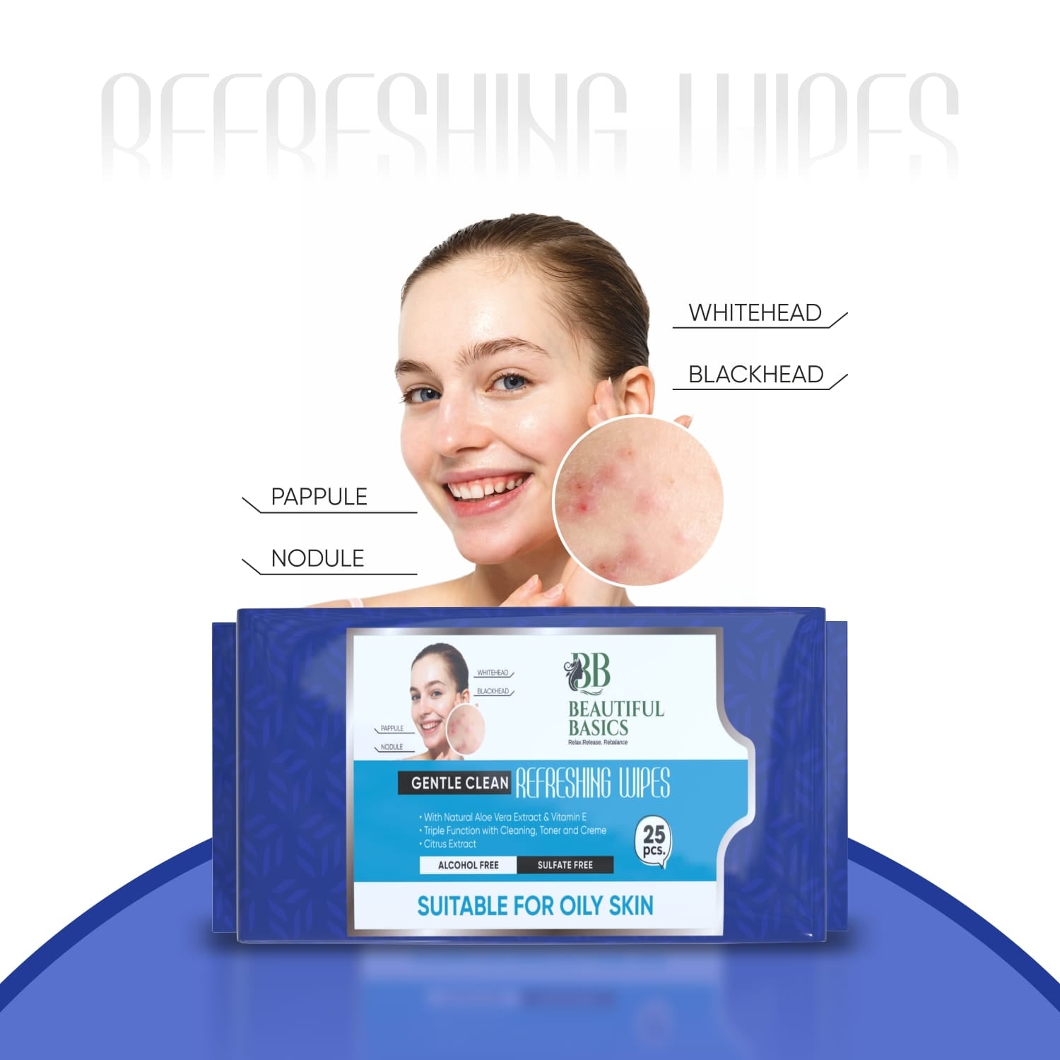 Refreshing Wet Wipes for Face 25 Wipes