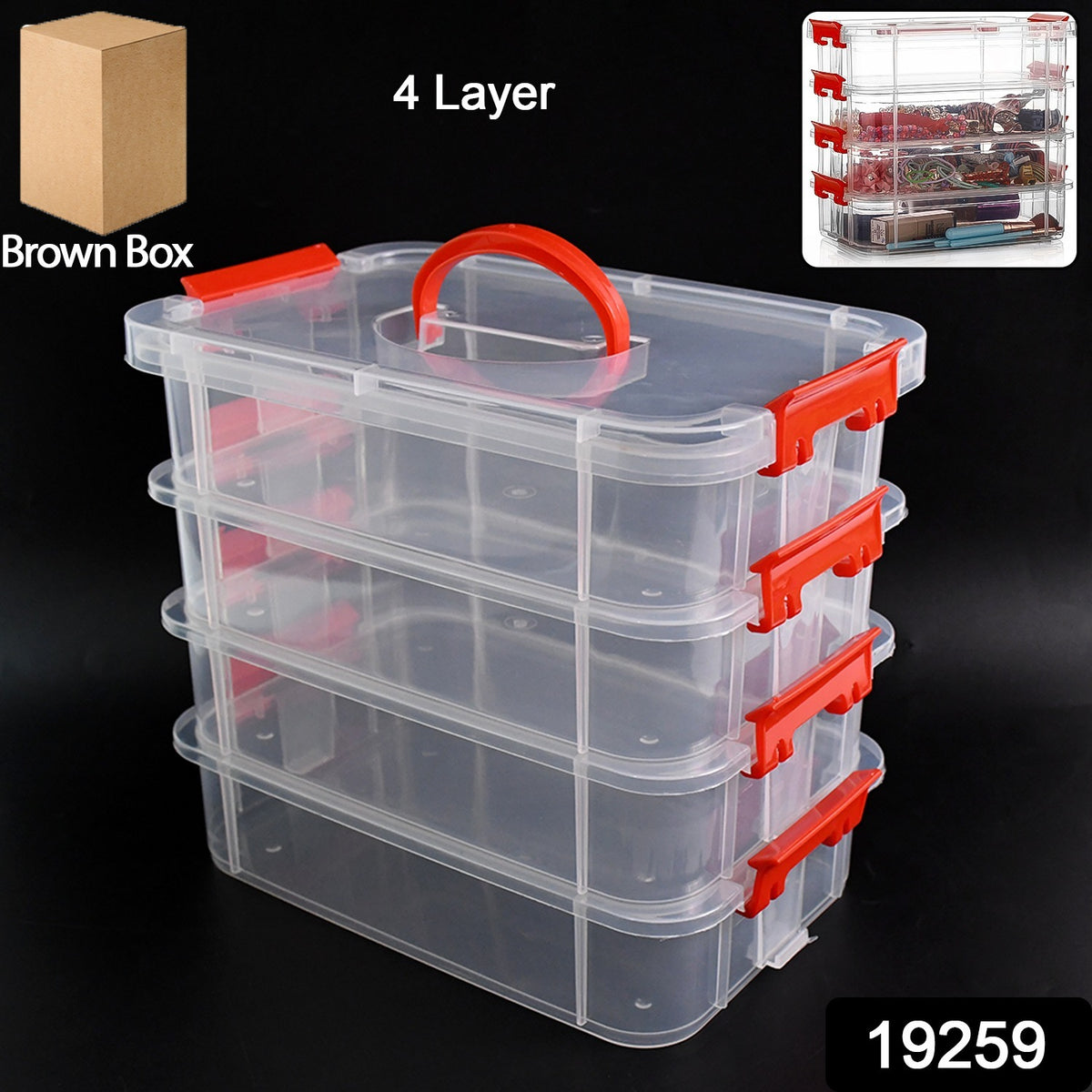Transparent Box For Storage 4-Layer Transparent Multipurpose Plastic Storage Box
