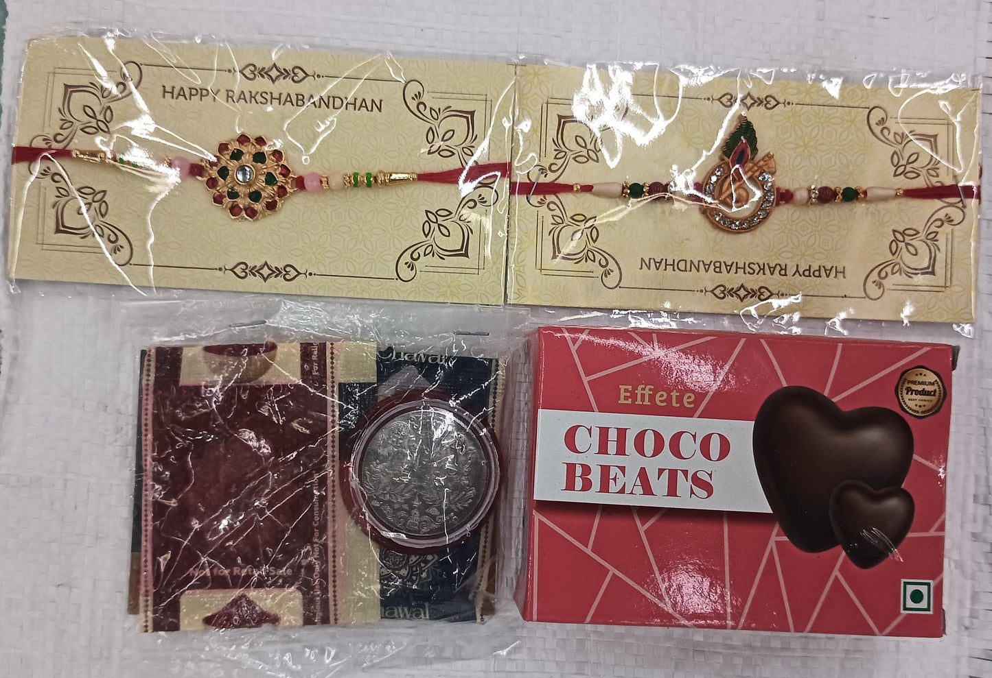 Decorative Rakhi combo set displayed for Raksha Bandhan gifting