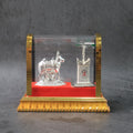 Kamdhenu Cow Idol Set – Silver-Plated Pooja Decor with Tulsi Plant
