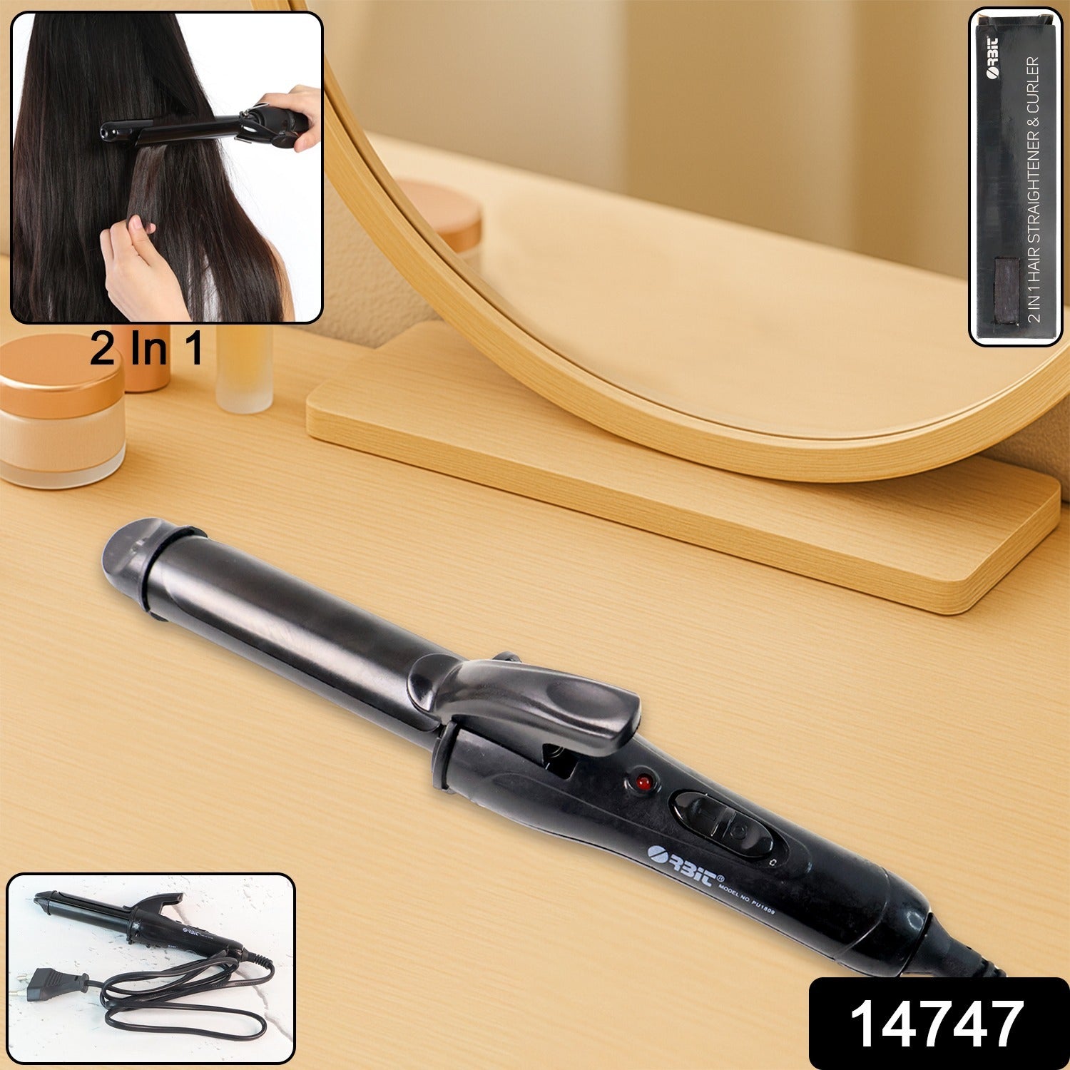 Orbit 2 in 1 Hair Straightener and Curler (1 Pc)