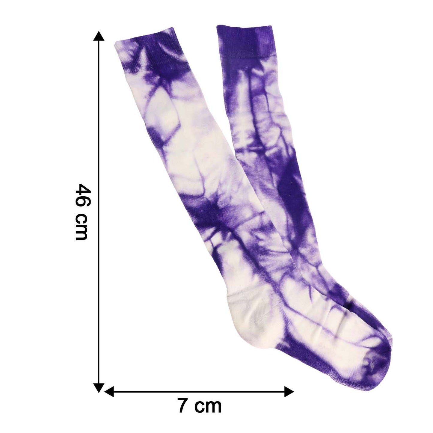 Purple & White Tie-Dye Long Socks (1 Pair)