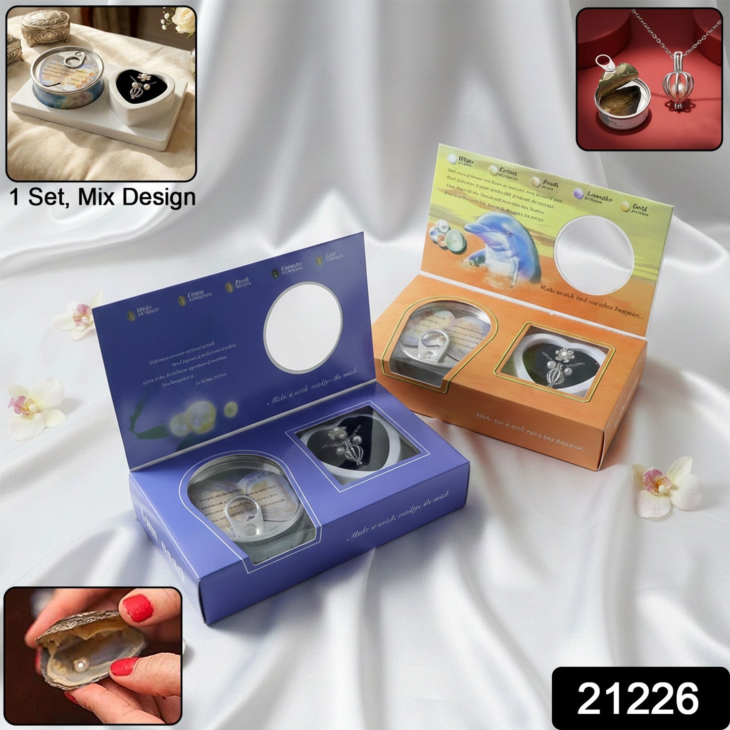 Heart-shaped gift box for pearl necklace set
