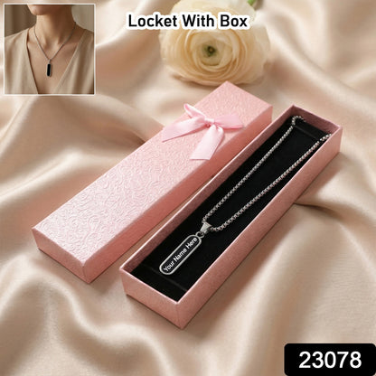 Customize Elegant Metal Pendant Locket Necklace with Box