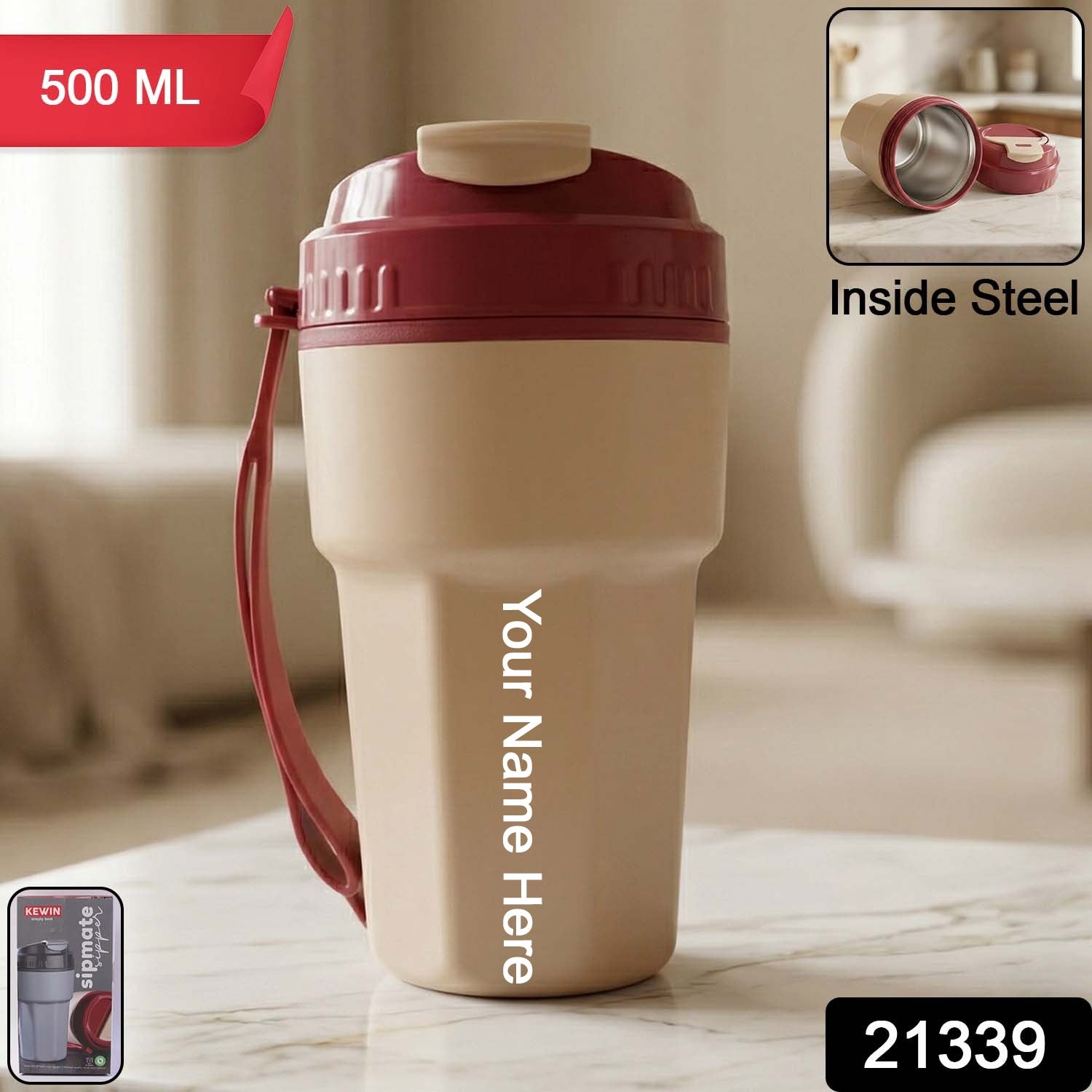 Plastic Sipmate Style Sipper Bottle 500ml side angle