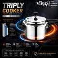 Vikas Triply Cooker with Premium Design Efficient Safe Cooking Essential for Home Use