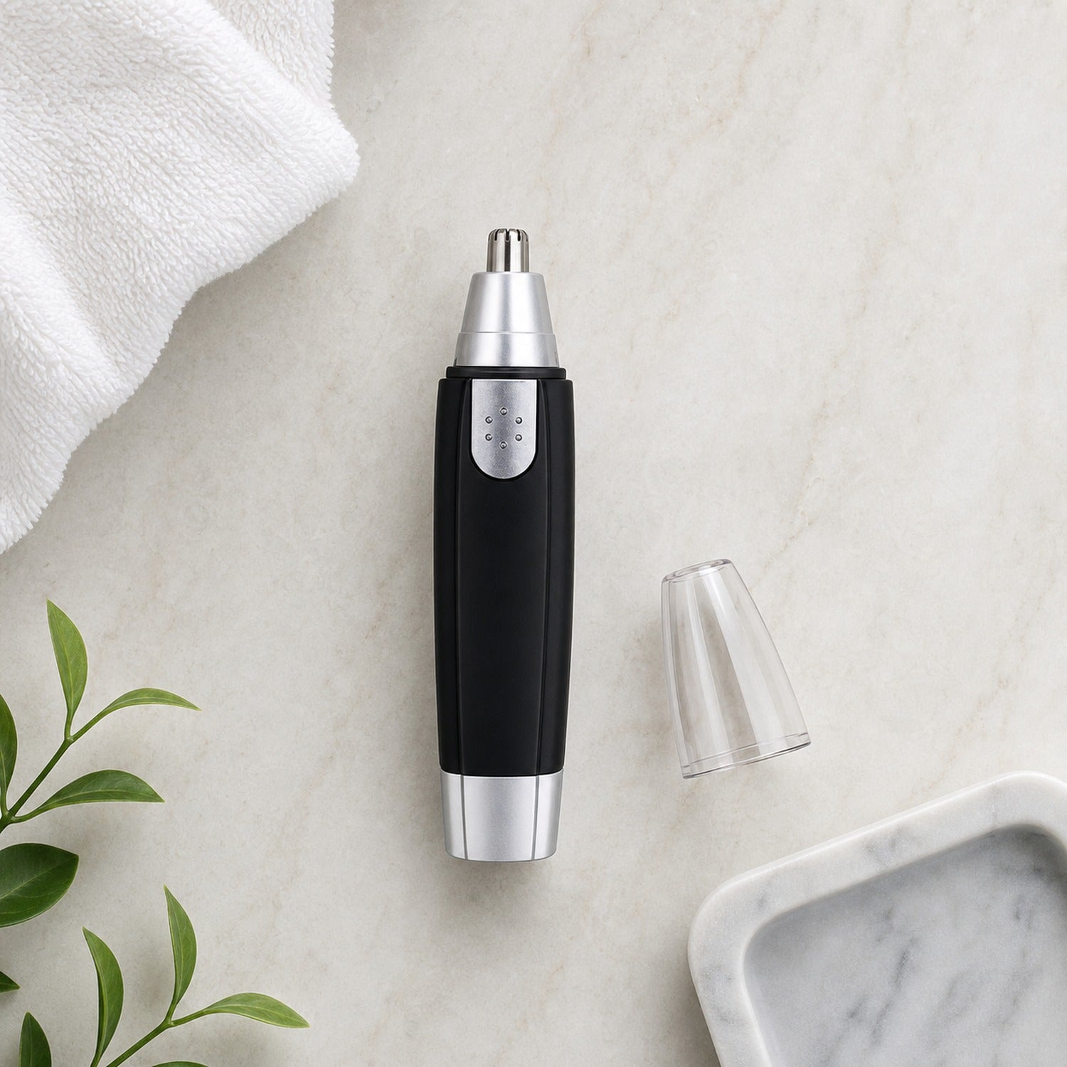Ear and nose hair trimmer close-up image