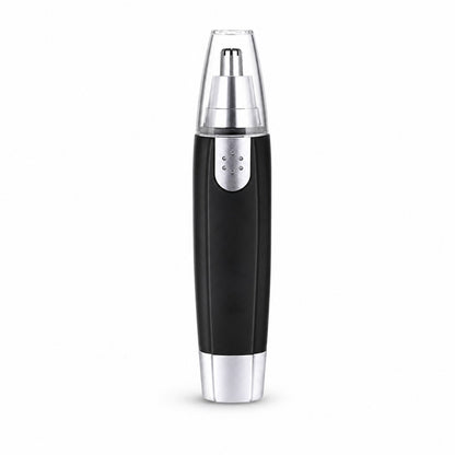 Battery-operated ear and nose hair trimmer in hand