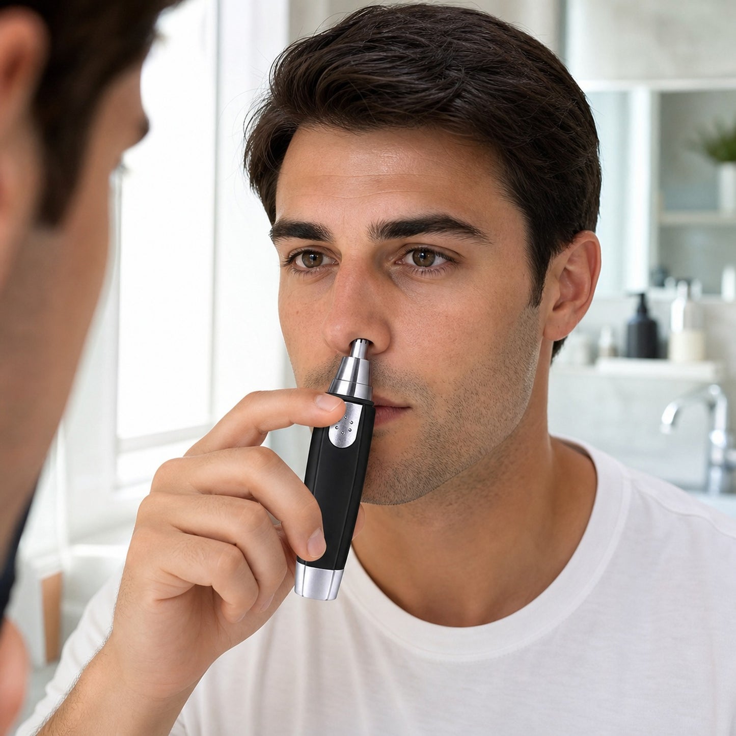 Compact design of ear and nose hair trimmer side view