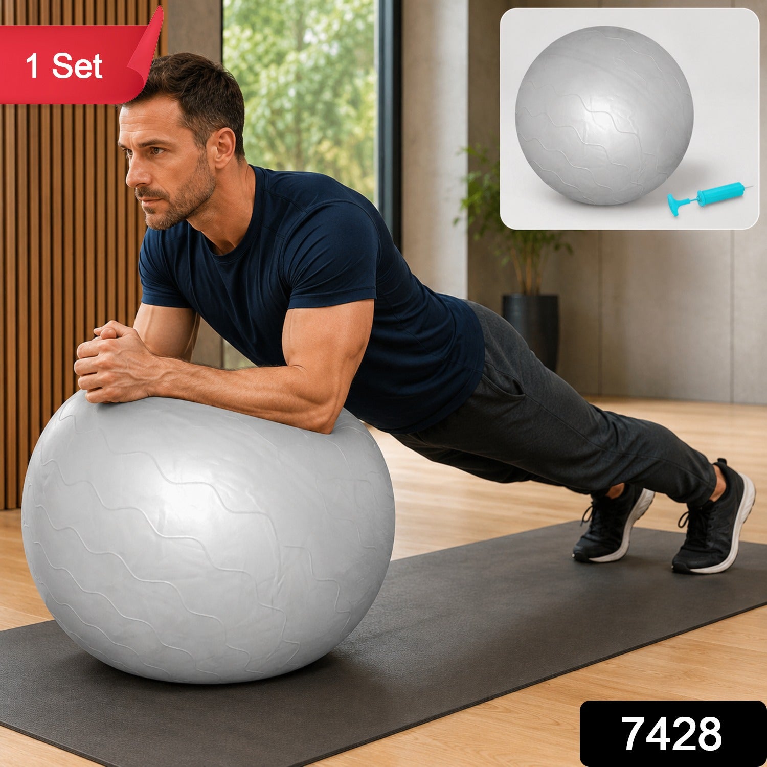 75 CM Gym Stability Ball for Men Non Slip Core Training Ball (1 Pc)