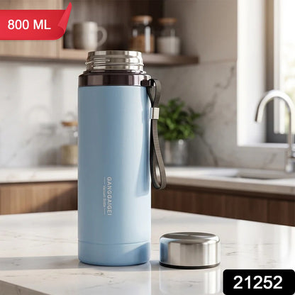 Gym Water Bottle 800 ML Vacuum Insulated Stainless Steel Flask (1 Pc)