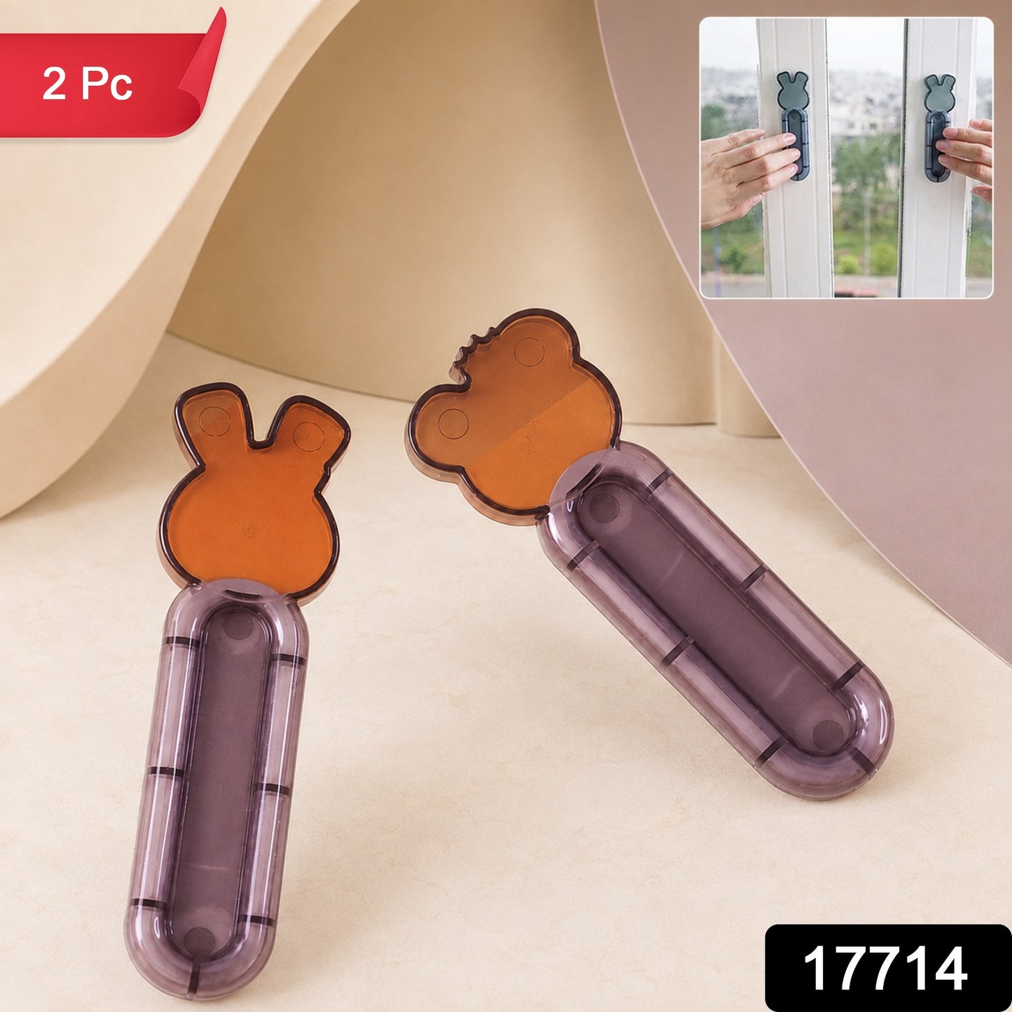 Self Stick Push Pull Helper Handles for Cabinet and Glass Door (2 Pc)