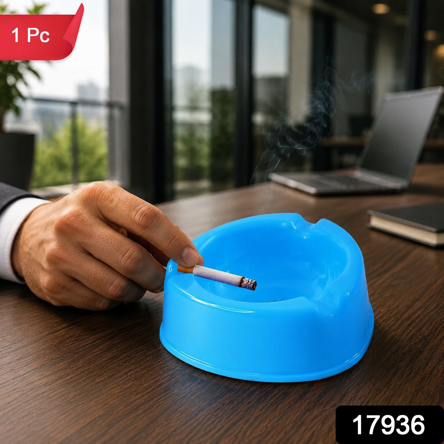 Portable Mix Colour Ashtray for Travel and Office Use (1 Pc)