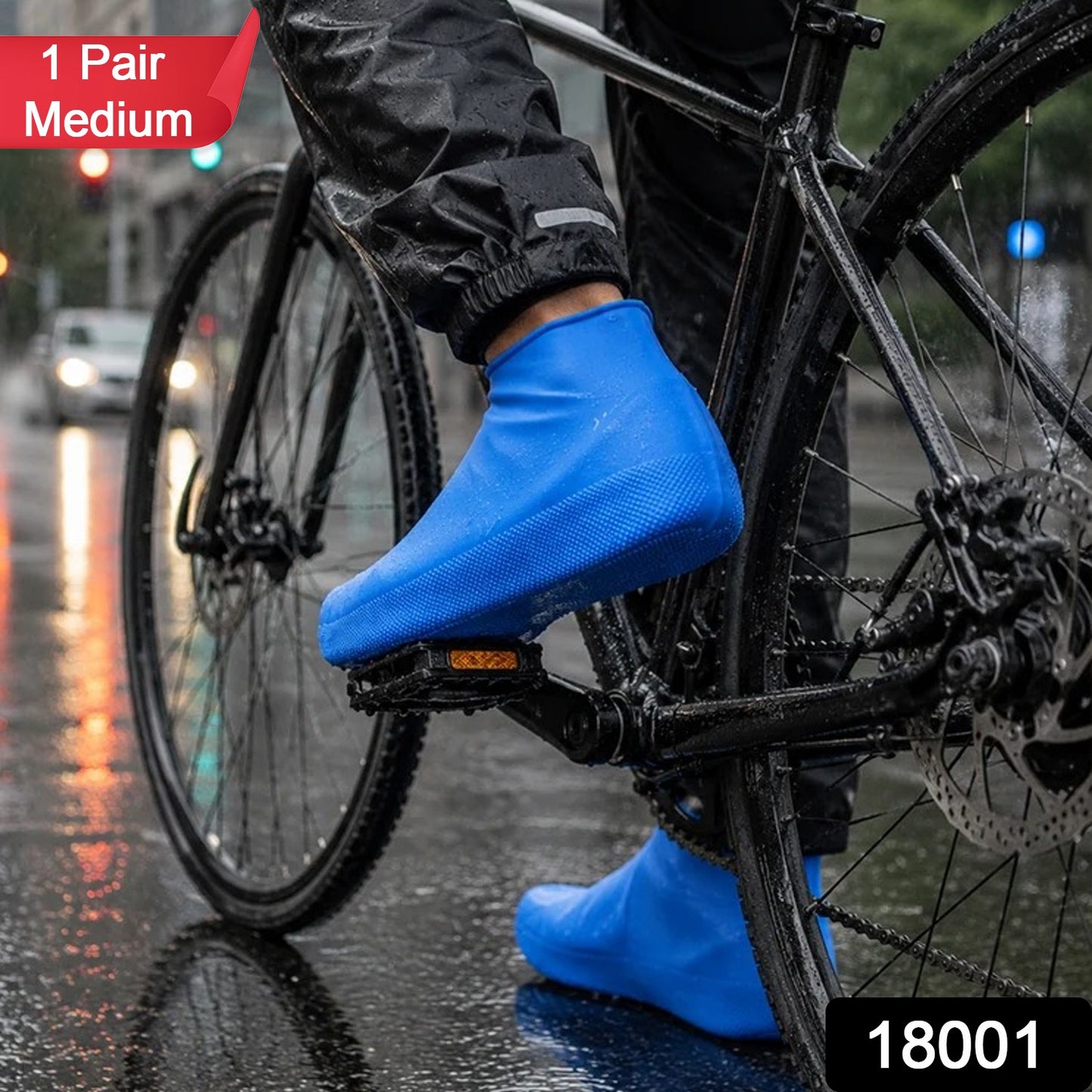 Waterproof Latex Shoe Covers Medium for Travel and Monsoon (1 Pair)