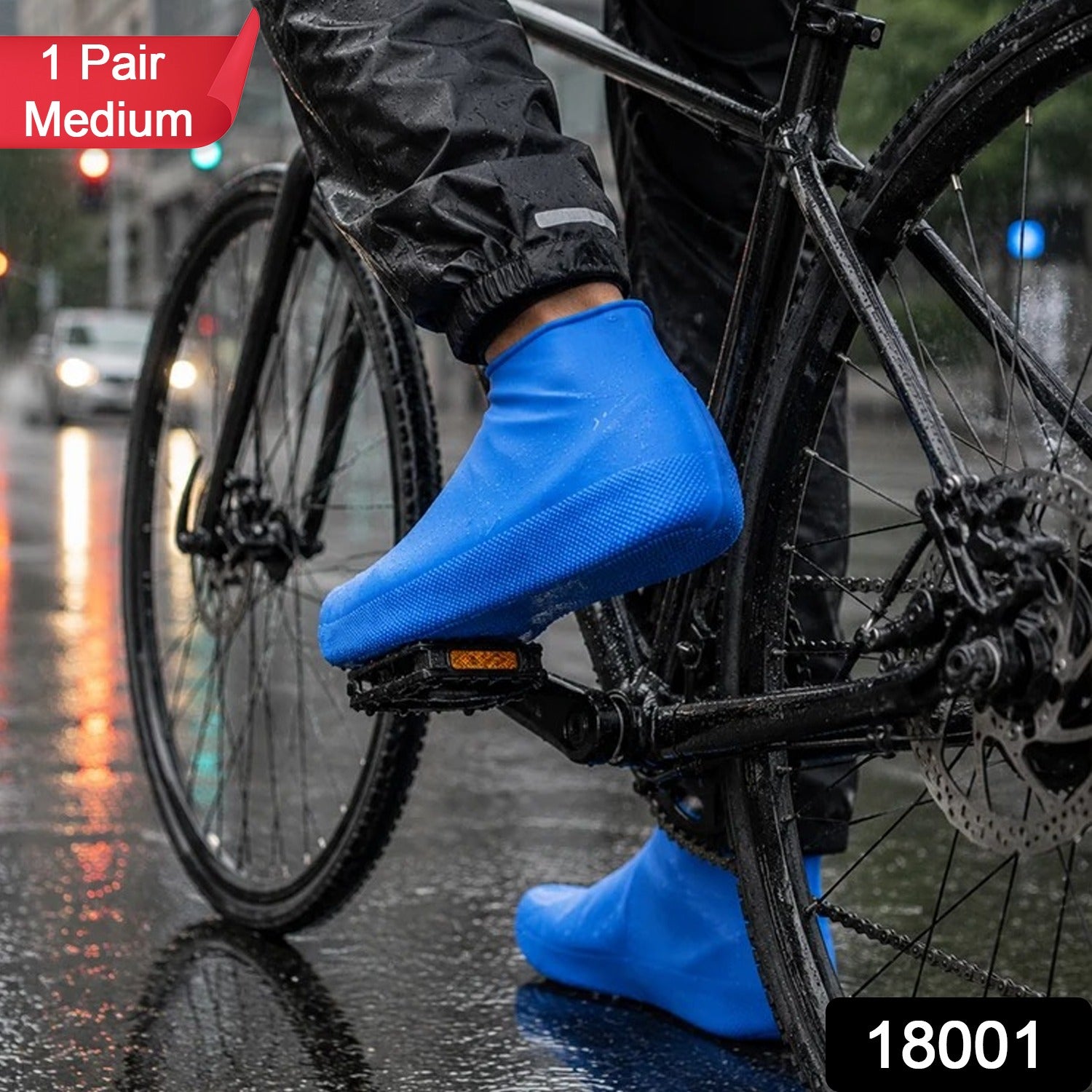 Waterproof Latex Shoe Covers Medium for Travel and Monsoon (1 Pair)