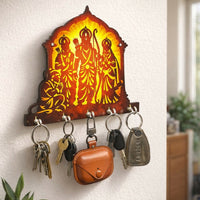 Ram Darbar Wooden Key Hanger for Home Entrance Wall Decor Key Holder Stand