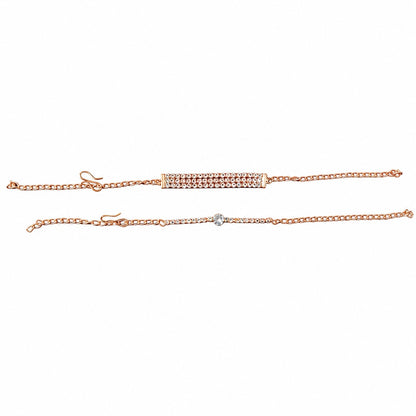 Rose gold plated stone bracelets in a stylish pack for gifting
