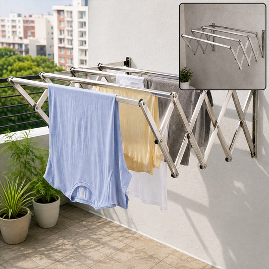 Stainless Steel Folding Clothes Drying Rack – Space-Saving & Durable