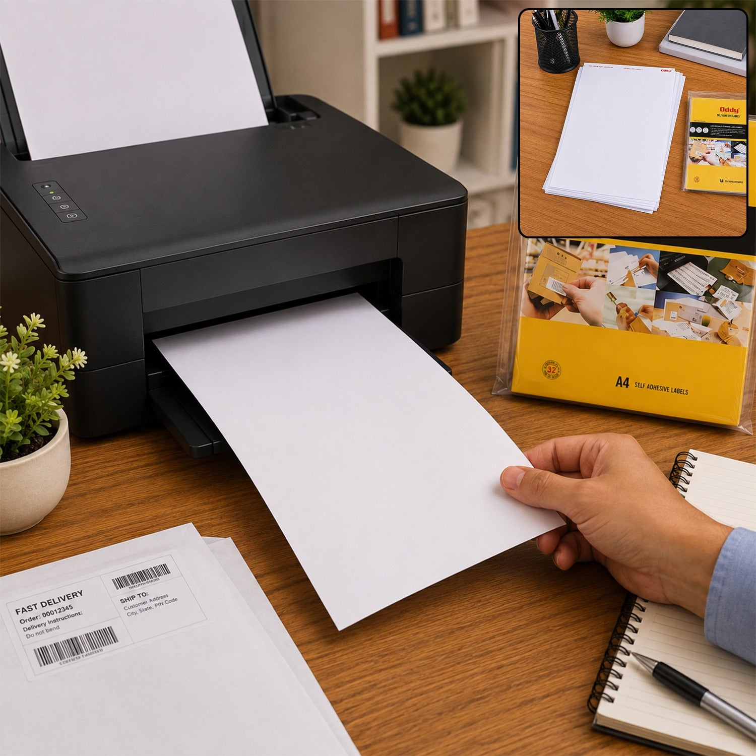 A4 Full-Sheet Self-Adhesive Labels – 100 Sheets for Custom Printing