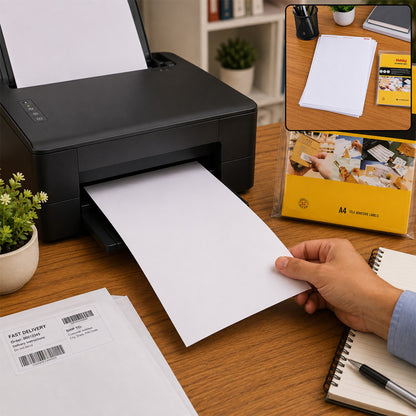 A4 Full-Sheet Self-Adhesive Labels – 100 Sheets for Custom Printing
