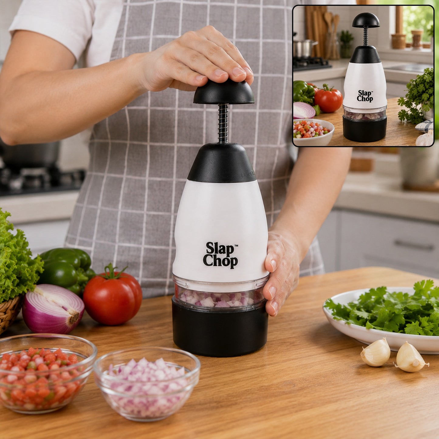 Vegetable & Fruit Chopper – Manual Slap Chop for Quick Prep