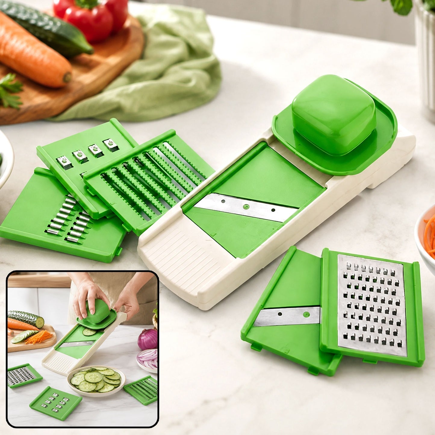 6-in-1 Vegetable Slicer – Multipurpose Kitchen Cutter with SS Blades