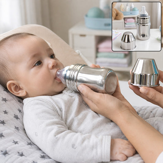 Stainless Steel Baby Feeding Bottle – Safe & Leak-Proof 125 ML