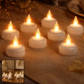 Round LED Flameless Tealight Candles – Safe Warm Glow Set of 8