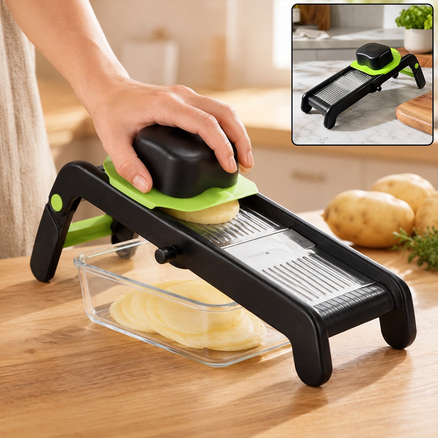 Adjustable Vegetable Slicer – Supreme Precision Stainless Steel Blades