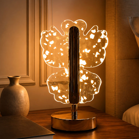 Crystal LED Table Lamp – Luxury Golden Butterfly Accent