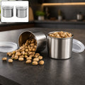 Airtight Stainless Steel Containers – See-Through Lid, 500ML (Set of 2) | Konvex