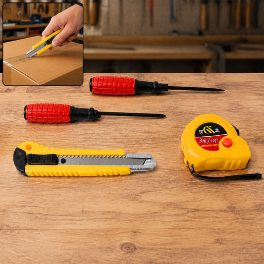 4 in 1 Hand Tool Kit – Durable, Portable Home Repair Set