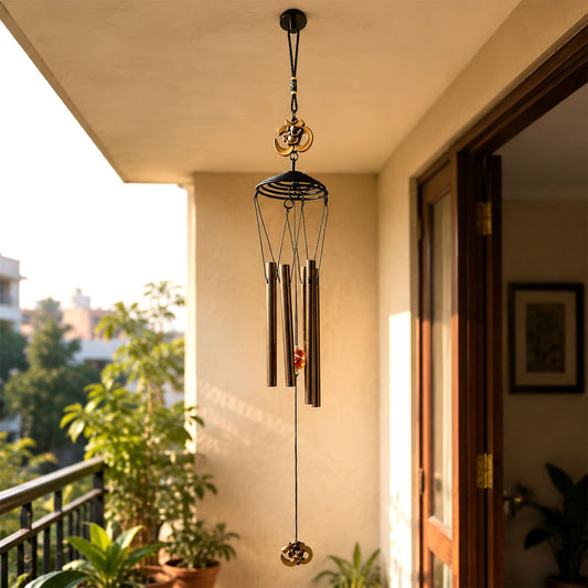 Metal Wind Chime with Om Symbol – Peaceful Spiritual Decor