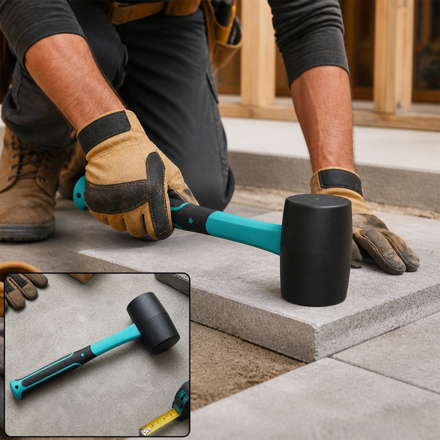 Heavy Duty Sledge Hammer Rubber Mallet for Construction Tasks