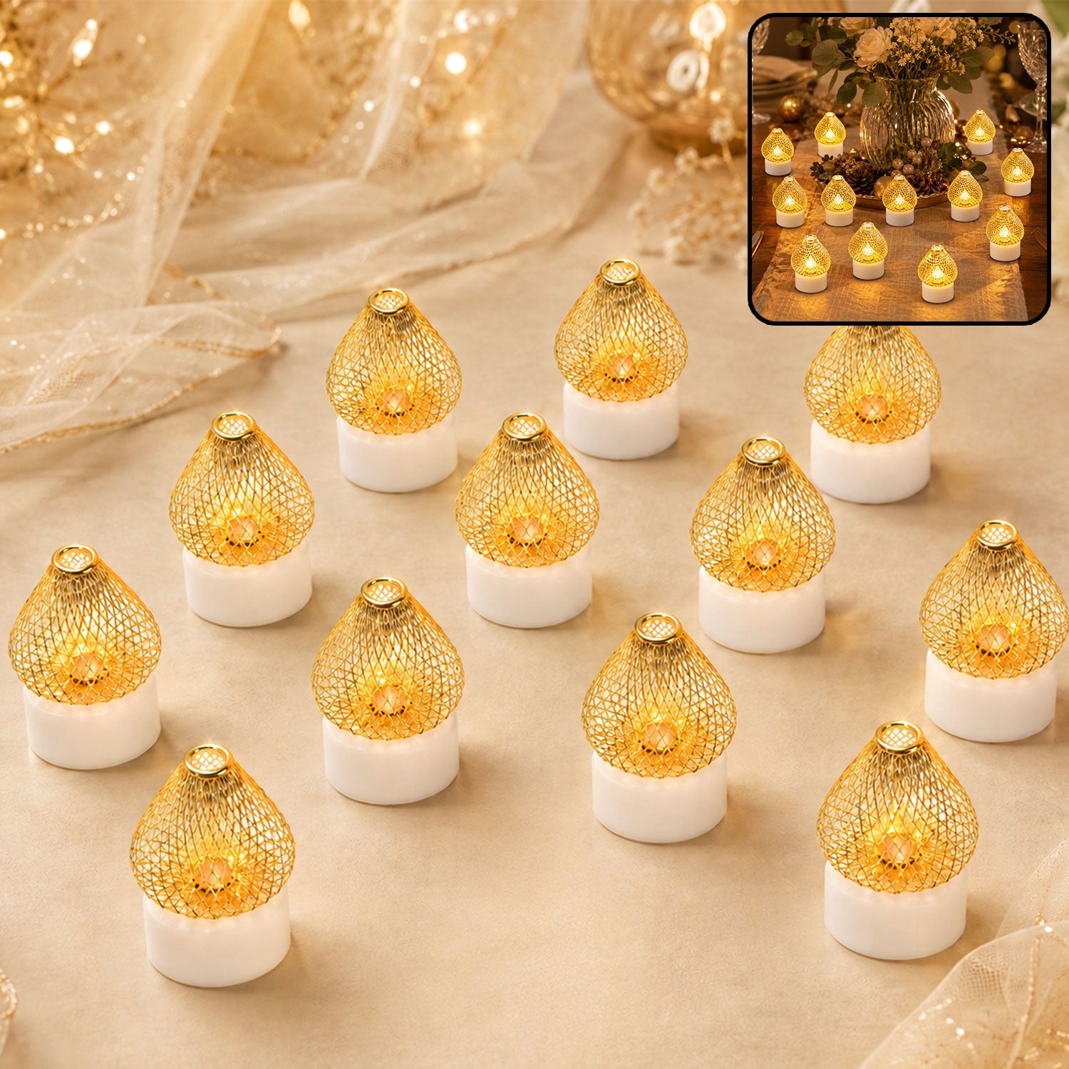 Flameless LED Tea Light Candles 12 Pcs – Safe Home Decor | Styleva