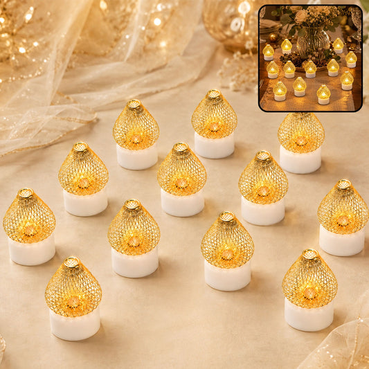 Flameless LED Tea Light Candles 12 Pcs – Safe Home Decor | Styleva