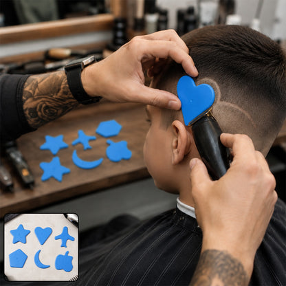 Haircut Design Stencil Set – 6-in-1 Creative Hair Trimmer Molds