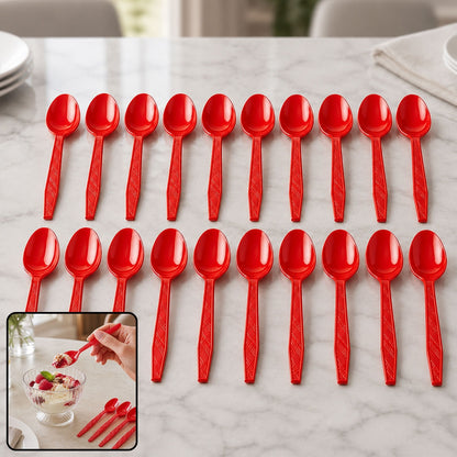 Plastic Spoon 20 Pc Set Reusable Dinner Spoons Unbreakable Cutlery (20 Pc Set)