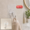 Stainless Steel Adhesive Wall Hooks 100-Pack – Strong & Waterproof | GlimmerHome