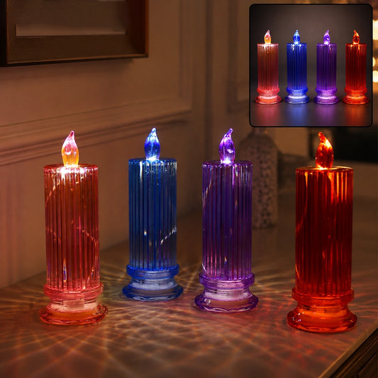 LED Crystal Candle – Glitter Swirling Multicolor Decor | Styleva