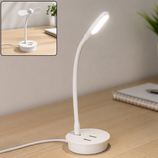 Portable USB Fan, Light & 3-Port Hub Combo for Laptops | Deskrova