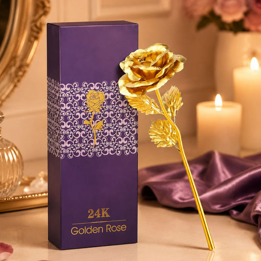 Gold Plated Artificial Rose – Eternal Love Decor Gift