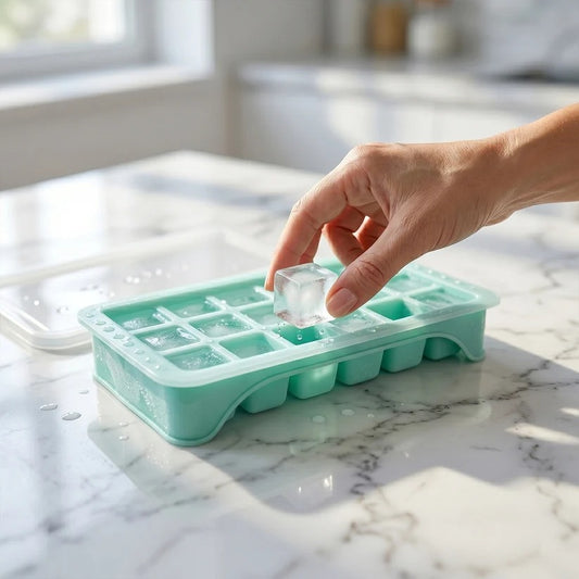 Ice Cube Tray – Leak-Proof with 18-Grid Silicone Design
