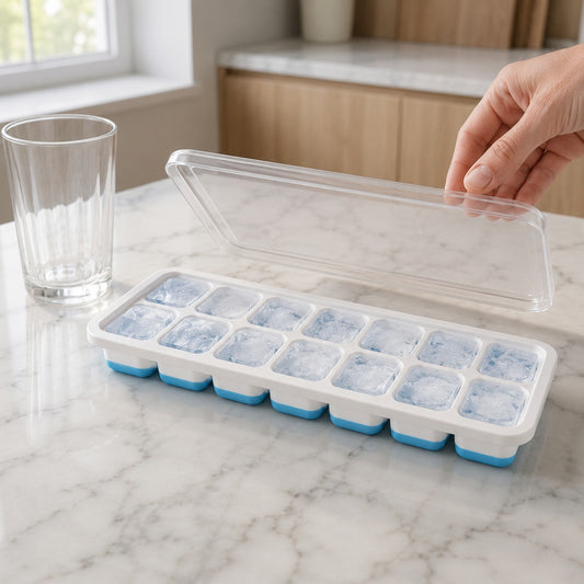 14-Grid Plastic Ice Cube Tray – Easy-Release & Multipurpose Use