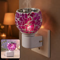 Plug-In Aroma Diffuser Lamp – Purple Mosaic Glass Night Light
