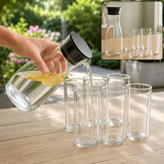 Plastic Water Jug and Glass Set – Durable, Lightweight Drinkware
