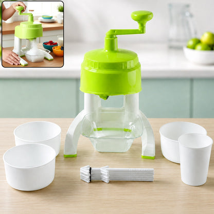 Manual Ice Crusher – Hand Crank Snow Maker for Beverages